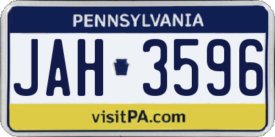 PA license plate JAH3596