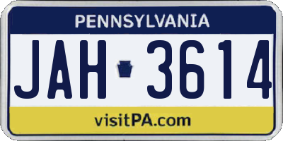 PA license plate JAH3614