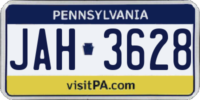 PA license plate JAH3628
