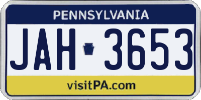 PA license plate JAH3653