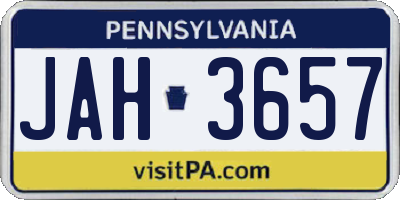 PA license plate JAH3657