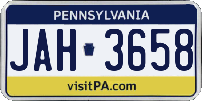 PA license plate JAH3658