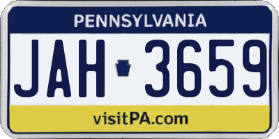 PA license plate JAH3659