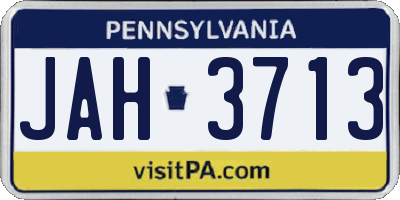 PA license plate JAH3713