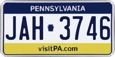 PA license plate JAH3746