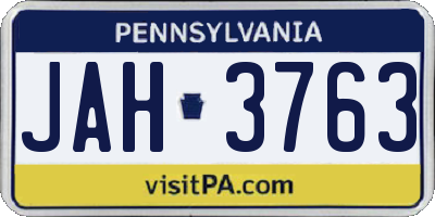 PA license plate JAH3763