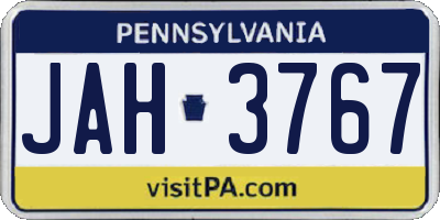 PA license plate JAH3767