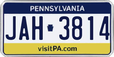 PA license plate JAH3814