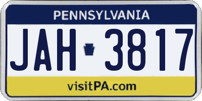 PA license plate JAH3817