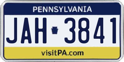 PA license plate JAH3841