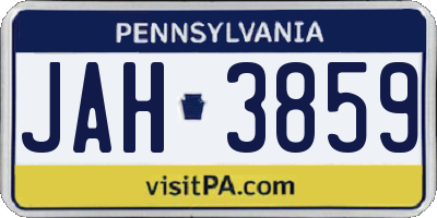 PA license plate JAH3859