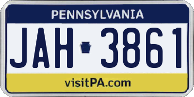 PA license plate JAH3861