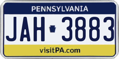 PA license plate JAH3883