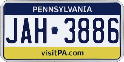PA license plate JAH3886