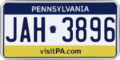PA license plate JAH3896
