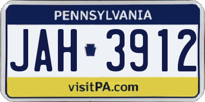 PA license plate JAH3912