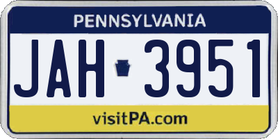 PA license plate JAH3951