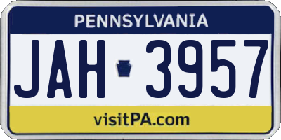 PA license plate JAH3957