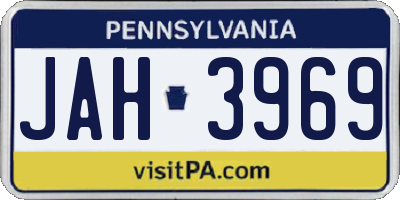 PA license plate JAH3969