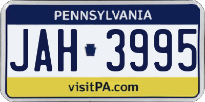 PA license plate JAH3995