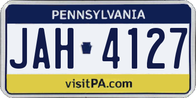 PA license plate JAH4127