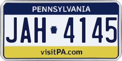 PA license plate JAH4145