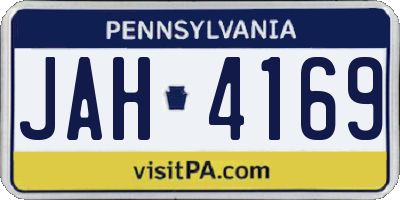 PA license plate JAH4169