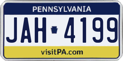 PA license plate JAH4199