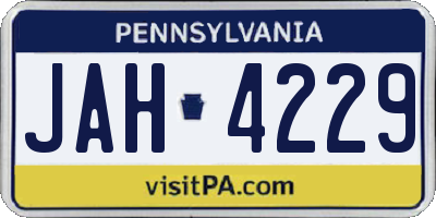 PA license plate JAH4229