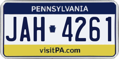 PA license plate JAH4261