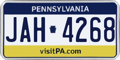 PA license plate JAH4268