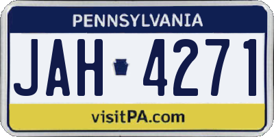 PA license plate JAH4271