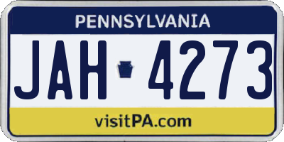 PA license plate JAH4273
