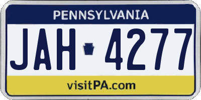 PA license plate JAH4277