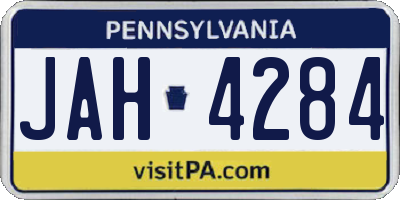 PA license plate JAH4284