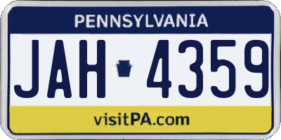 PA license plate JAH4359