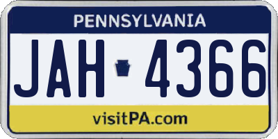 PA license plate JAH4366