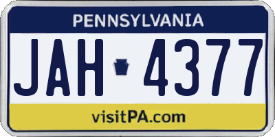 PA license plate JAH4377