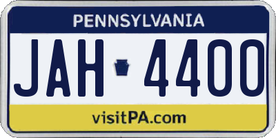 PA license plate JAH4400