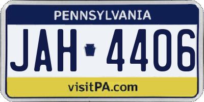 PA license plate JAH4406