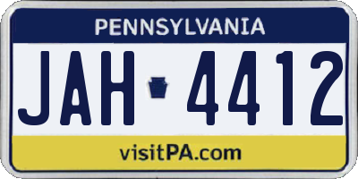 PA license plate JAH4412