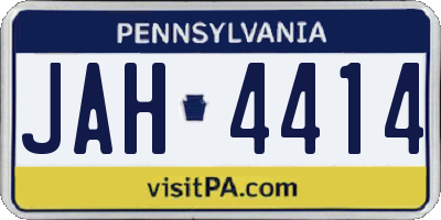 PA license plate JAH4414