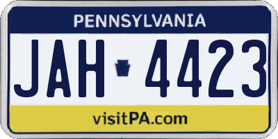 PA license plate JAH4423