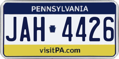 PA license plate JAH4426