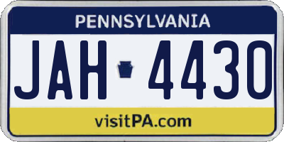 PA license plate JAH4430