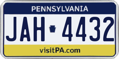 PA license plate JAH4432