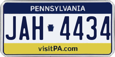 PA license plate JAH4434