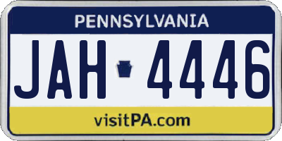 PA license plate JAH4446