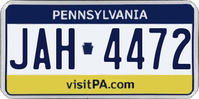 PA license plate JAH4472