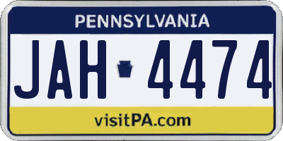 PA license plate JAH4474